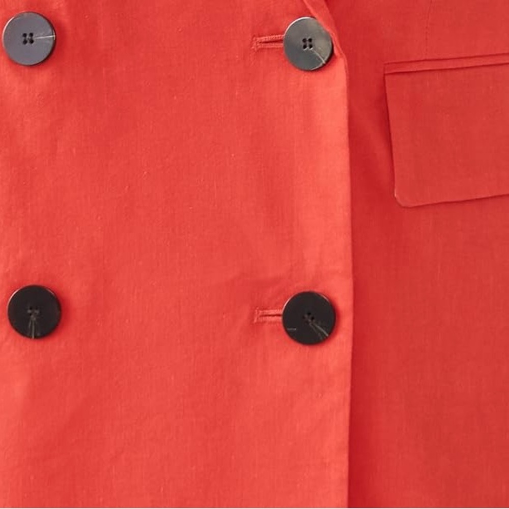 Theory Piazza jacket. Red button front blazer. Size 8. New with tags. - Picture 3 of 5